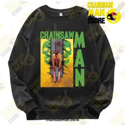 2021 Anime Chainsaw Man Sweatshirt Black / S