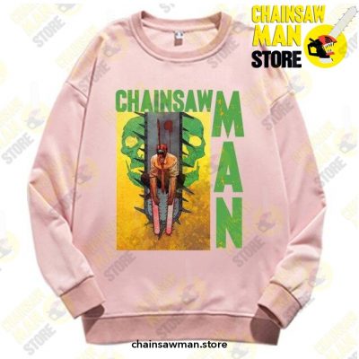 2021 Anime Chainsaw Man Sweatshirt Pink / S
