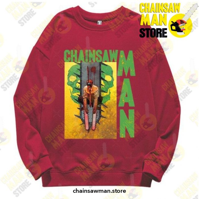 2021 Anime Chainsaw Man Sweatshirt Red / S