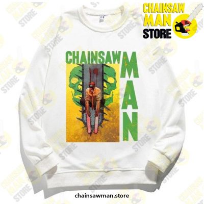 2021 Anime Chainsaw Man Sweatshirt White / S