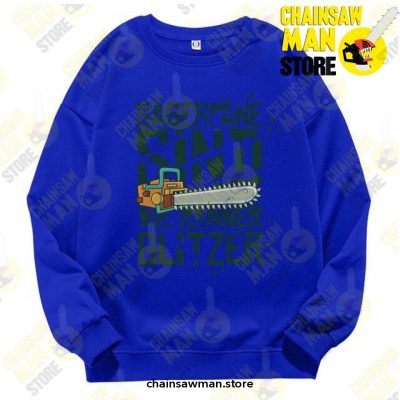 2021 Anime Chainsaw Man Sweatshirts Blue / S
