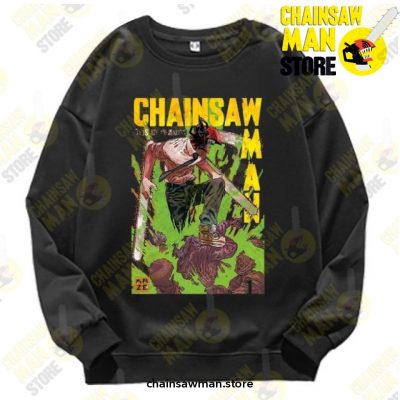 Anime Chainsaw Man Pullover Sweatshirt Black / S