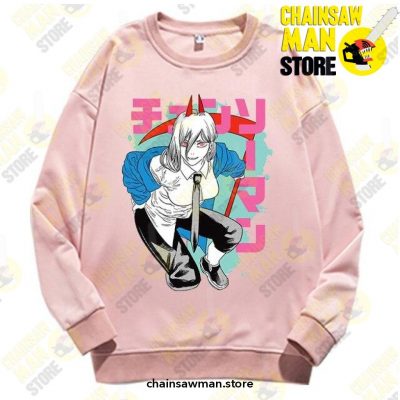 Anime Chainsaw Man Sweatshirt Pink / S