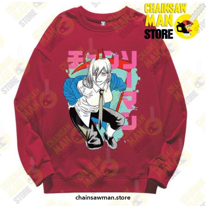 Anime Chainsaw Man Sweatshirt Red / S