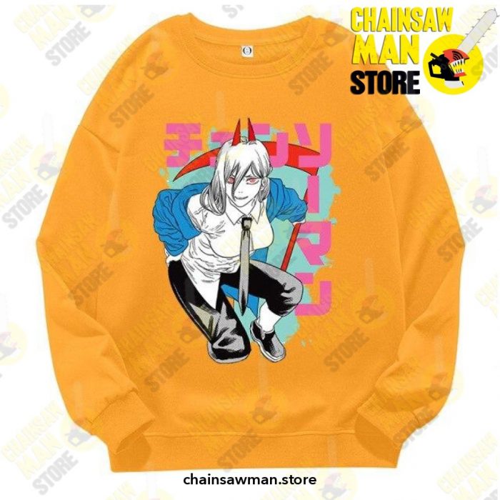 Anime Chainsaw Man Sweatshirt Yellow / S