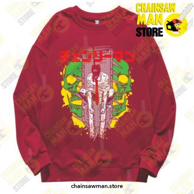 Chainsaw Man 2021 Sweatshirts Red / S