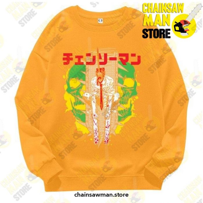 Chainsaw Man 2021 Sweatshirts Yellow / S