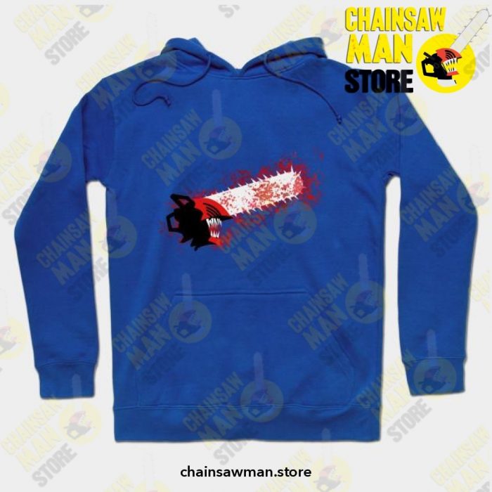 Chainsaw Man Bloody - Minimalistic Hoodie Blue / S Athletic Aop