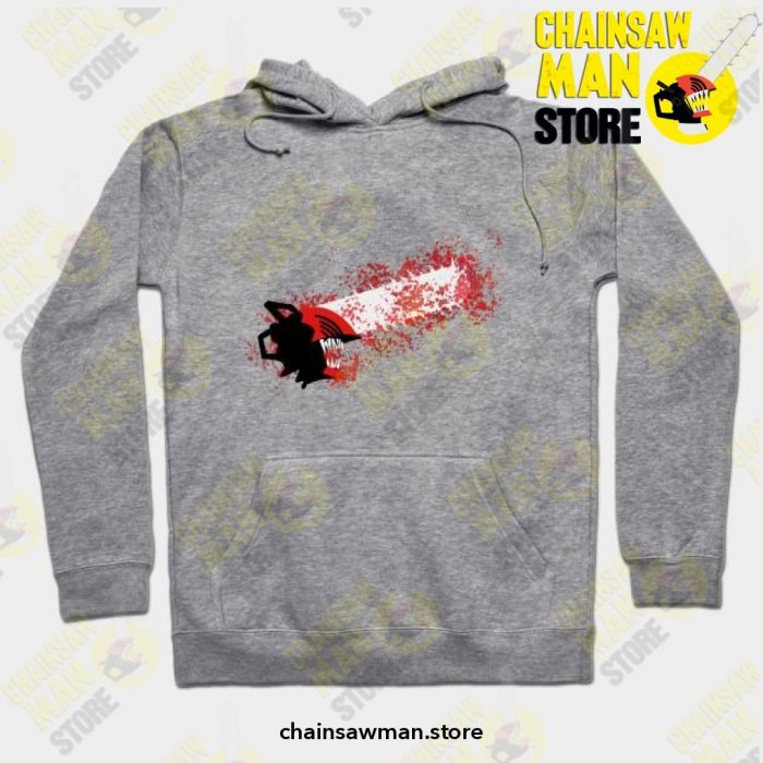 Chainsaw Man Bloody - Minimalistic Hoodie Grey / S Athletic Aop