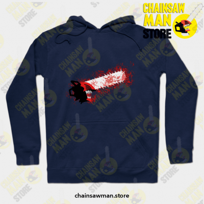 Chainsaw Man Bloody - Minimalistic Hoodie Navy Blue / S Athletic Aop