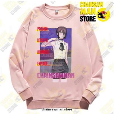 Hot Anime Chainsaw Man Sweatshirt Pink / S
