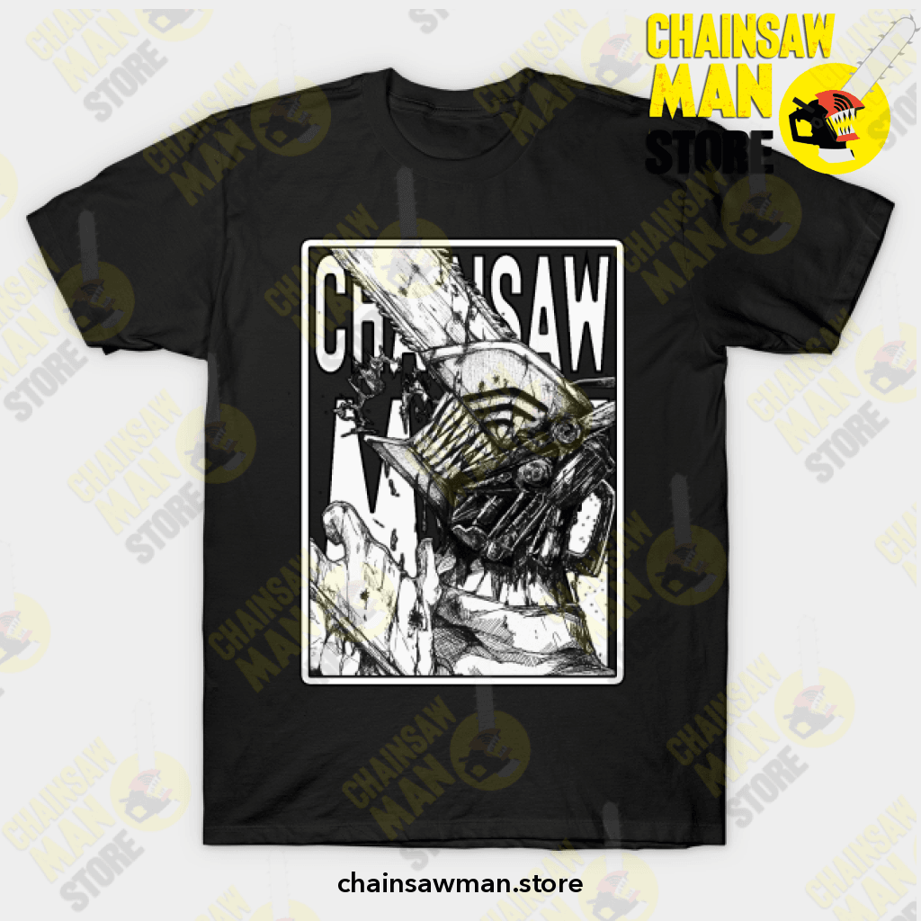 denji x chainsaw man t shirt black s 602 - Chainsaw Man Store