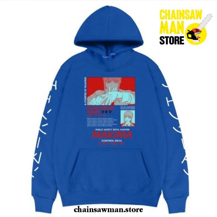 Chainsaw Man Makima Bad Woman Hoodie Blue / S