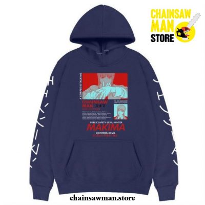 Chainsaw Man Makima Bad Woman Hoodie Navy Blue / Xxl