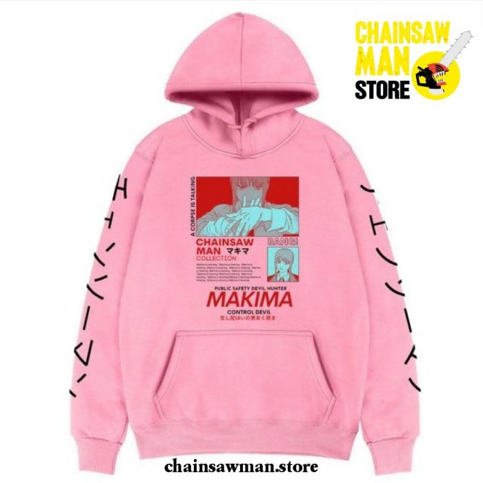 Chainsaw Man Makima Bad Woman Hoodie Pink / S