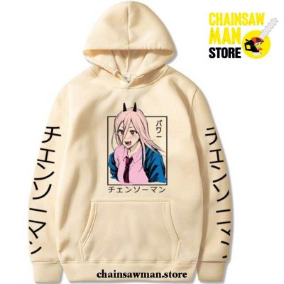 Cute Power Chainsaw Man Hoodie Khaki / M