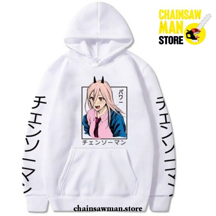 Cute Power Chainsaw Man Hoodie White / L