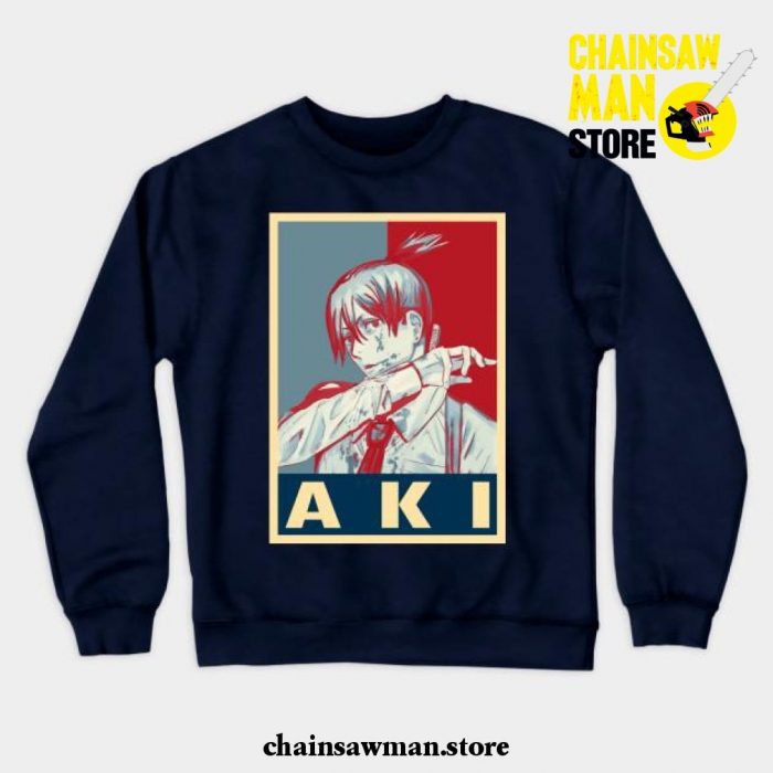 Aki Hayakawa Pop Crewneck Sweatshirt Navy Blue / S