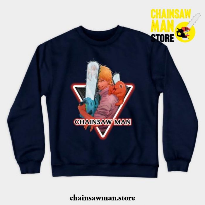 Chainsaw Man Crewneck Sweatshirt Navy Blue / S