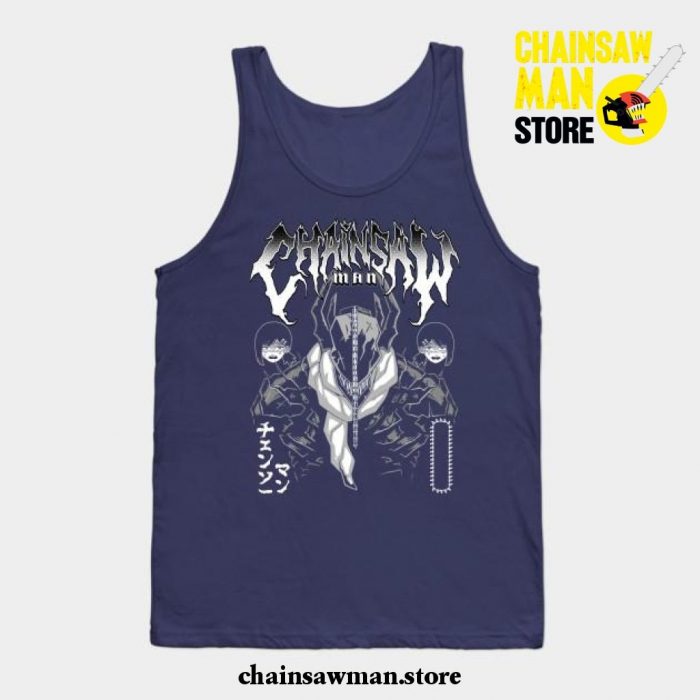 Chainsawman Metal Tank Top Navy Blue / S