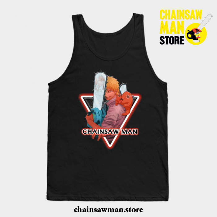 Cool Chainsaw Man Tank Top Black / S