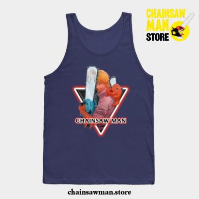 Cool Chainsaw Man Tank Top Navy Blue / S