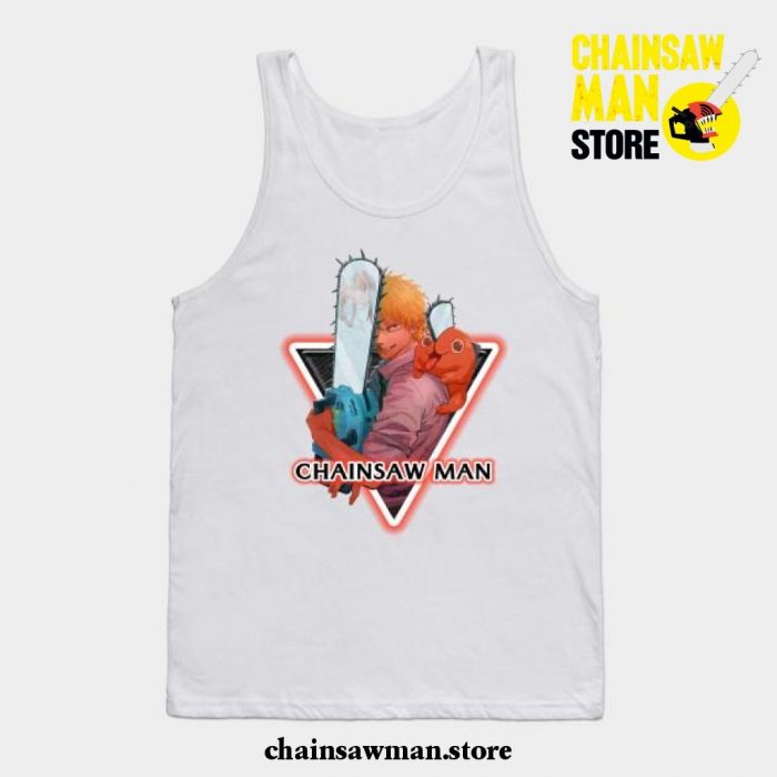 Cool Chainsaw Man Tank Top White / S