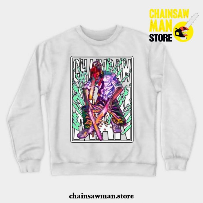 Denji Chainsaw Man Fashion Crewneck Sweatshirt White / S