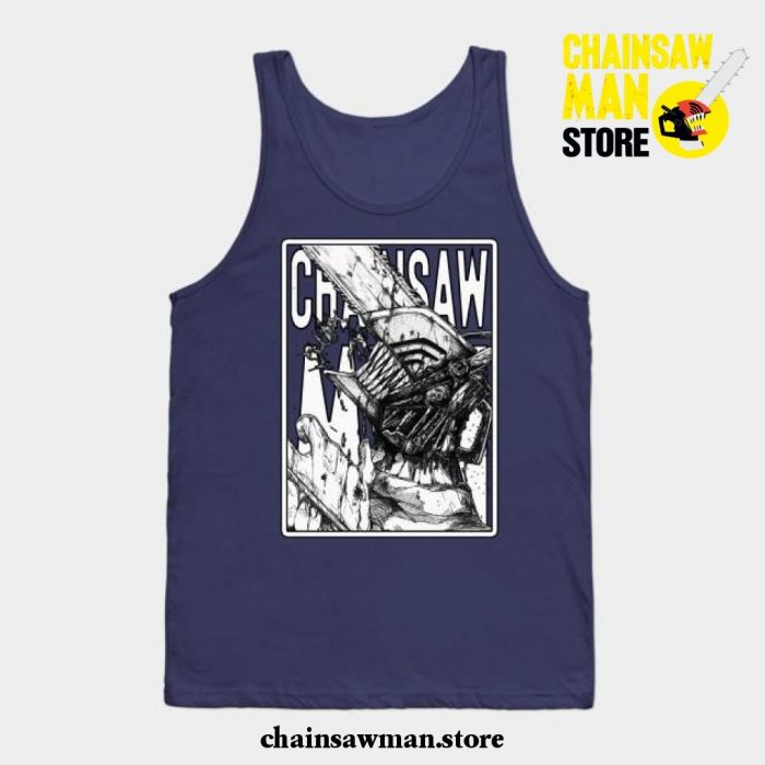 Denji X Chainsaw Man Tank Top Navy Blue / S