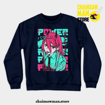 Power Chainsaw Man Crewneck Sweatshirt Navy Blue / S