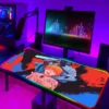 Chainsaw Man Gamer LED Mouse Pad Xxl Keyboard Mat Pc Accessories Deskmat Desk Protector Gaming RGB 19 - Chainsaw Man Store