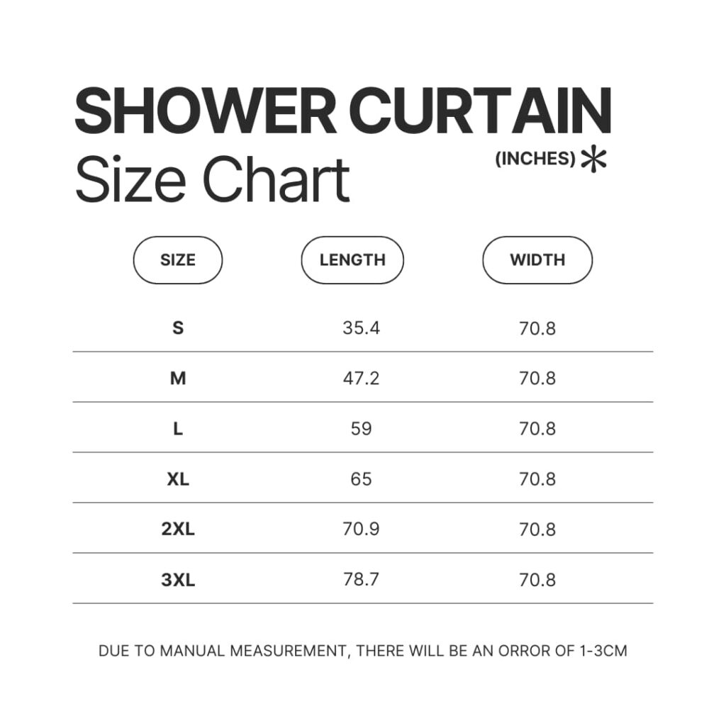 Shower Curtain Size Chart - Chainsaw Man Store