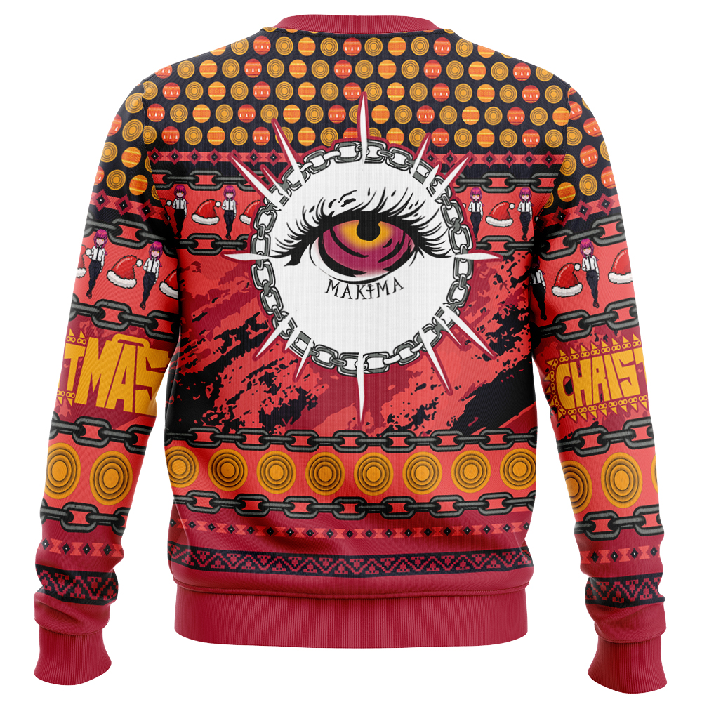 Makima Chainsaw Man Ugly Christmas Sweater BACK - Chainsaw Man Store